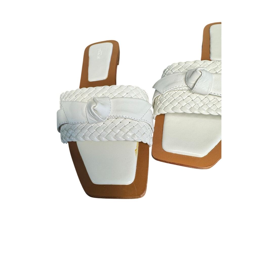 Alexandre Birman NIB Clarita Woven Leather Flat Sandals in White Size 39.5 - Picture 11 of 11